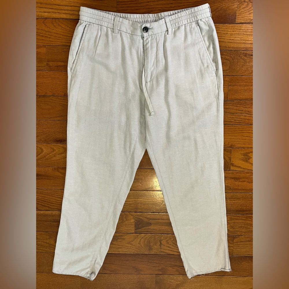 Banana Republic Mason Athletic Tapered Pants Beige Men’s 33x30 Linen Cotton